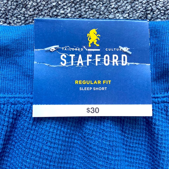 Stafford Mens Blue Sleep Shorts - Size Small - Brand New - Picture 3 of 4